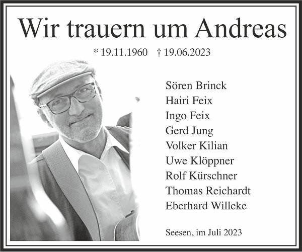 Wir trauern um Andreas